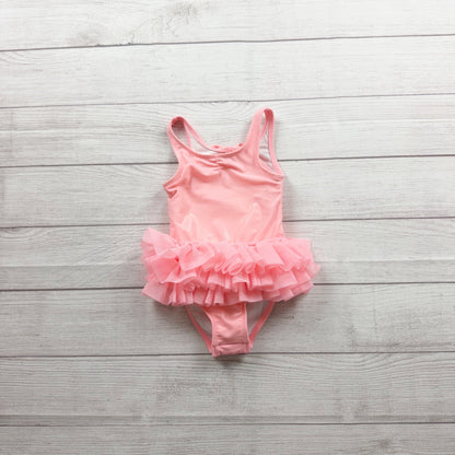 Cat & Jack Pink One Piece Swimsuit Ruffle Tutu Skirt Girls Swimwear 2T