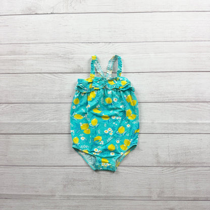 Hatley Kids Lemon Print Ruffled One Piece Swimsuit Swimwear 18-24 Months