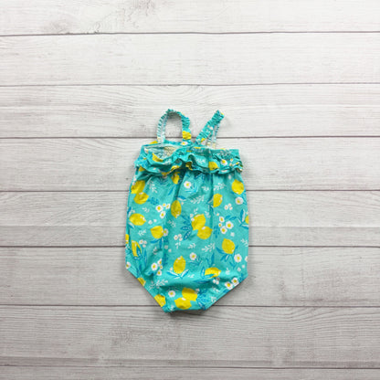 Hatley Kids Lemon Print Ruffled One Piece Swimsuit Swimwear 18-24 Months