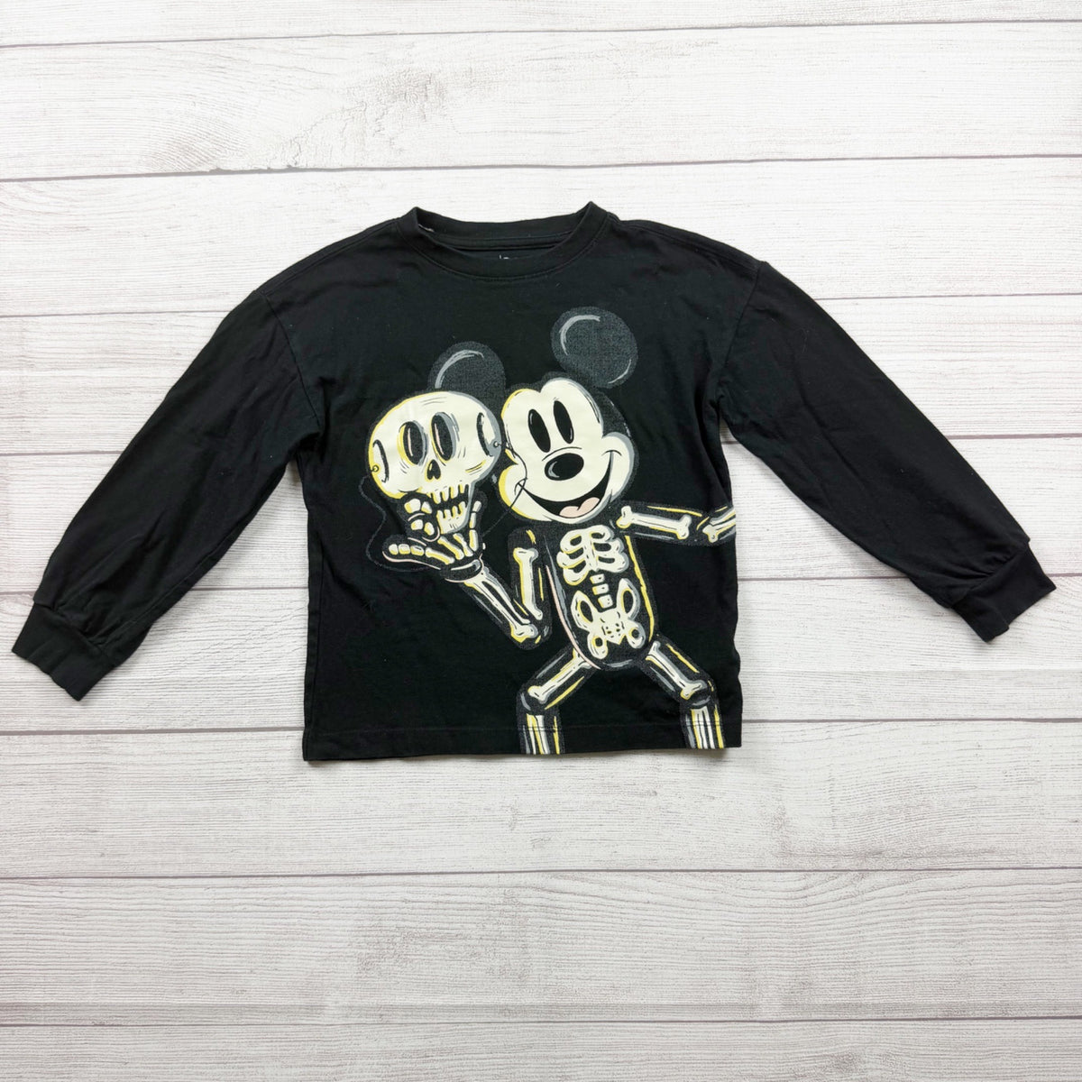 Baby Gap Disney Toddler Long Sleeve Shirt Mickey Skeleton Halloween 5T