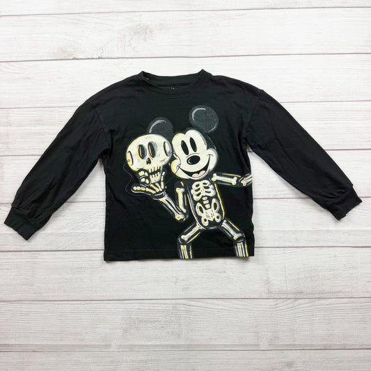 Baby Gap Disney Toddler Long Sleeve Shirt Mickey Skeleton Halloween 5T