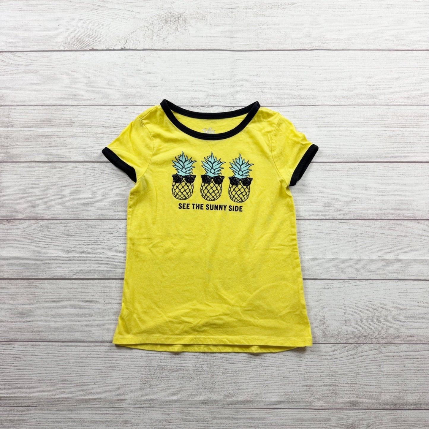 Justice Yellow "See The Sunny Side" Pineapple Graphic Girls T-Shirt 7