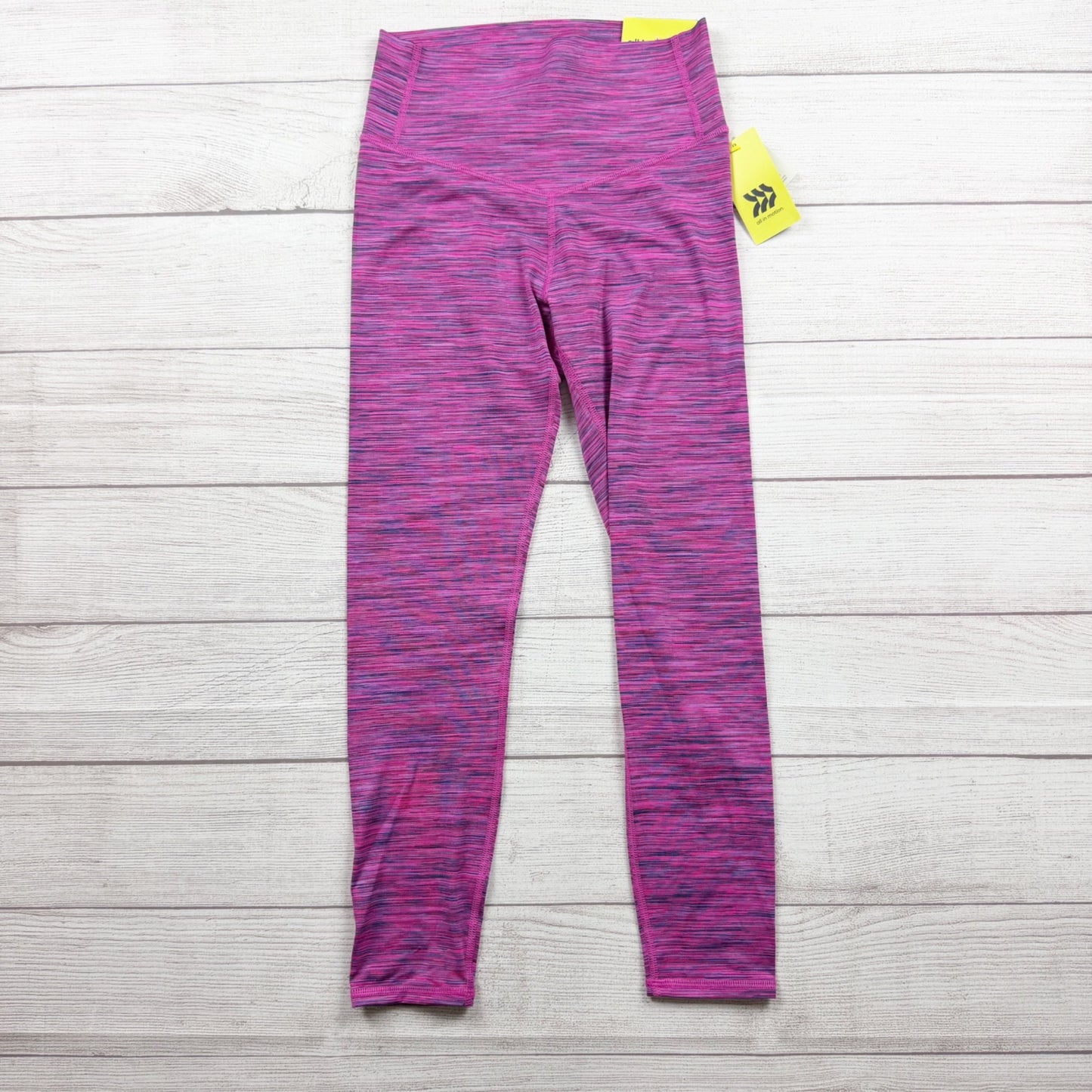 All In Motion High Waisted Striped Seamless Full Length Leggings NWT L 10-12