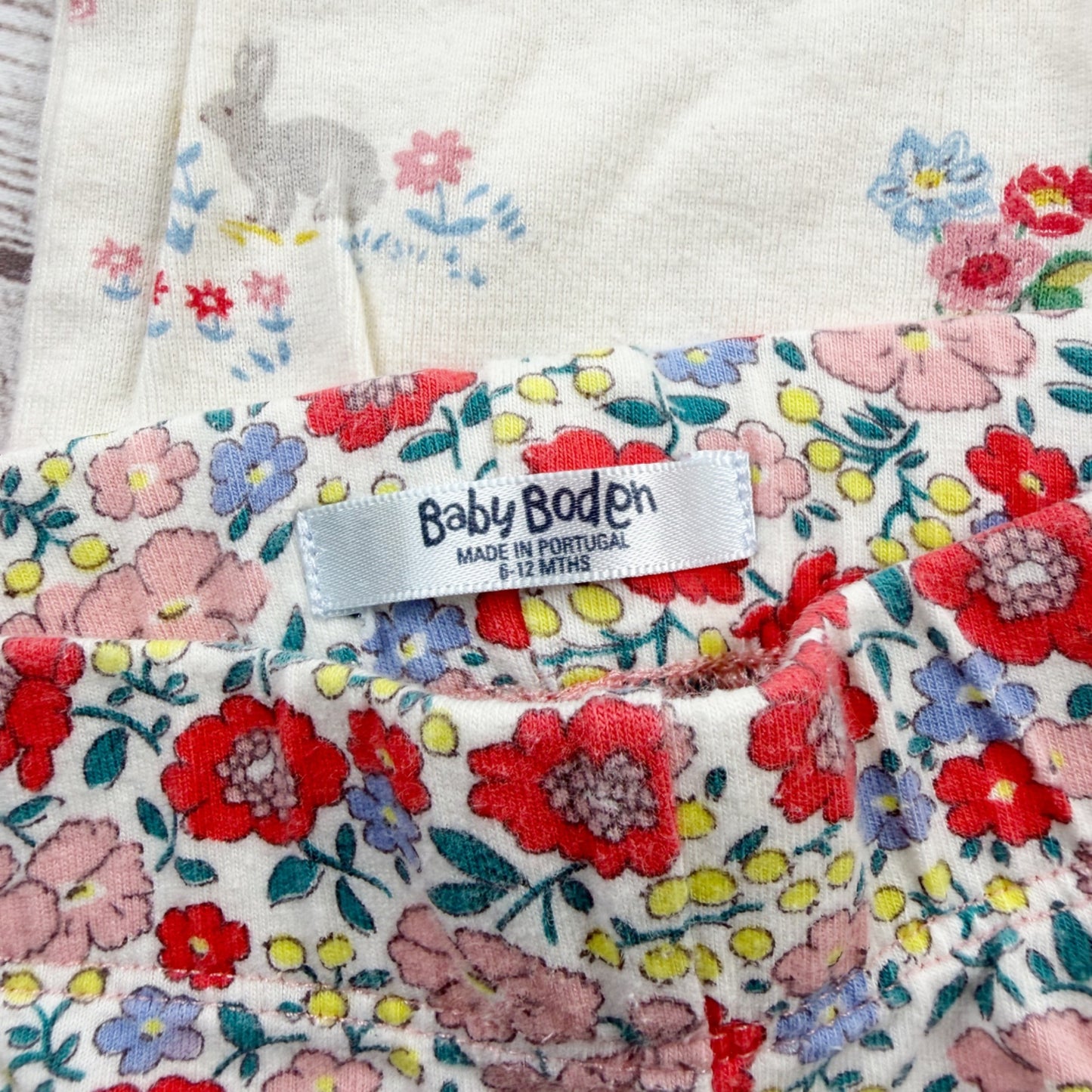 Baby Boden 3 Piece Set 2 Bodysuits Floral Leggings Baby Girls 6-12 Months