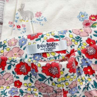 Baby Boden 3 Piece Set 2 Bodysuits Floral Leggings Baby Girls 6-12 Months