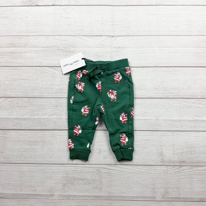 Miles The Label Infant Santa Jogger Pants Green Festive Christmas NWT 3-6 Months