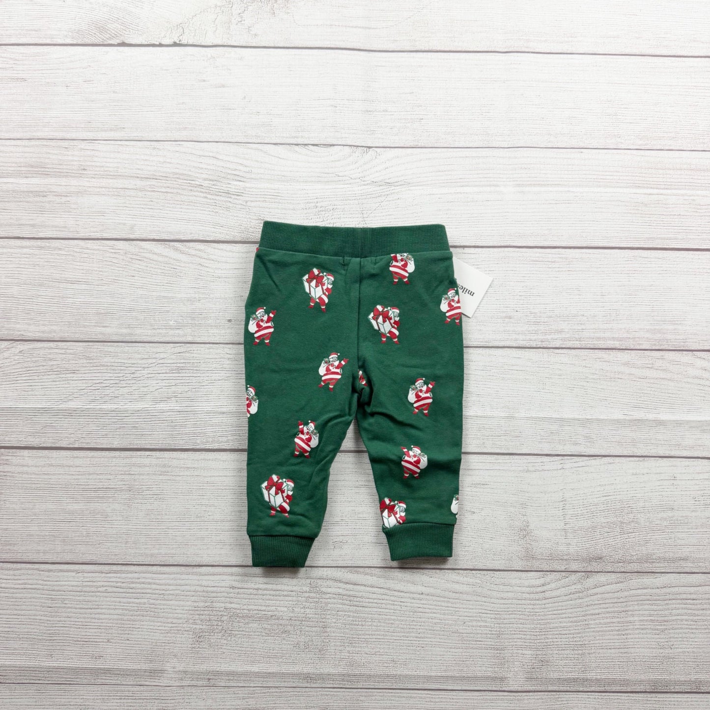 Miles The Label Infant Santa Jogger Pants Green Festive Christmas NWT 3-6 Months