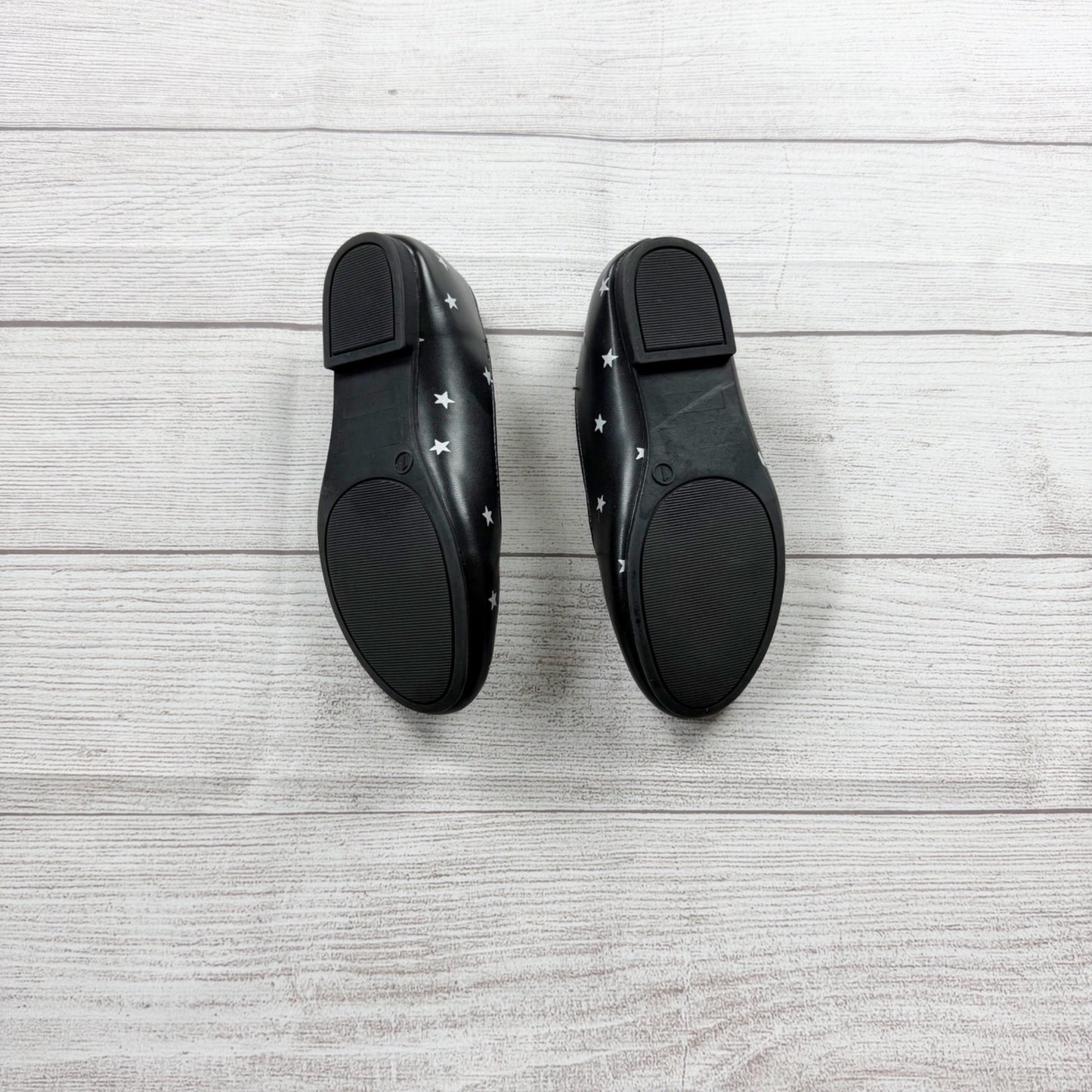Gap Kids Girl Ballet Flats Black Silver Star Print Slip On Dress Shoes 1 Kid