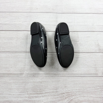 Gap Kids Girl Ballet Flats Black Silver Star Print Slip On Dress Shoes 1 Kid