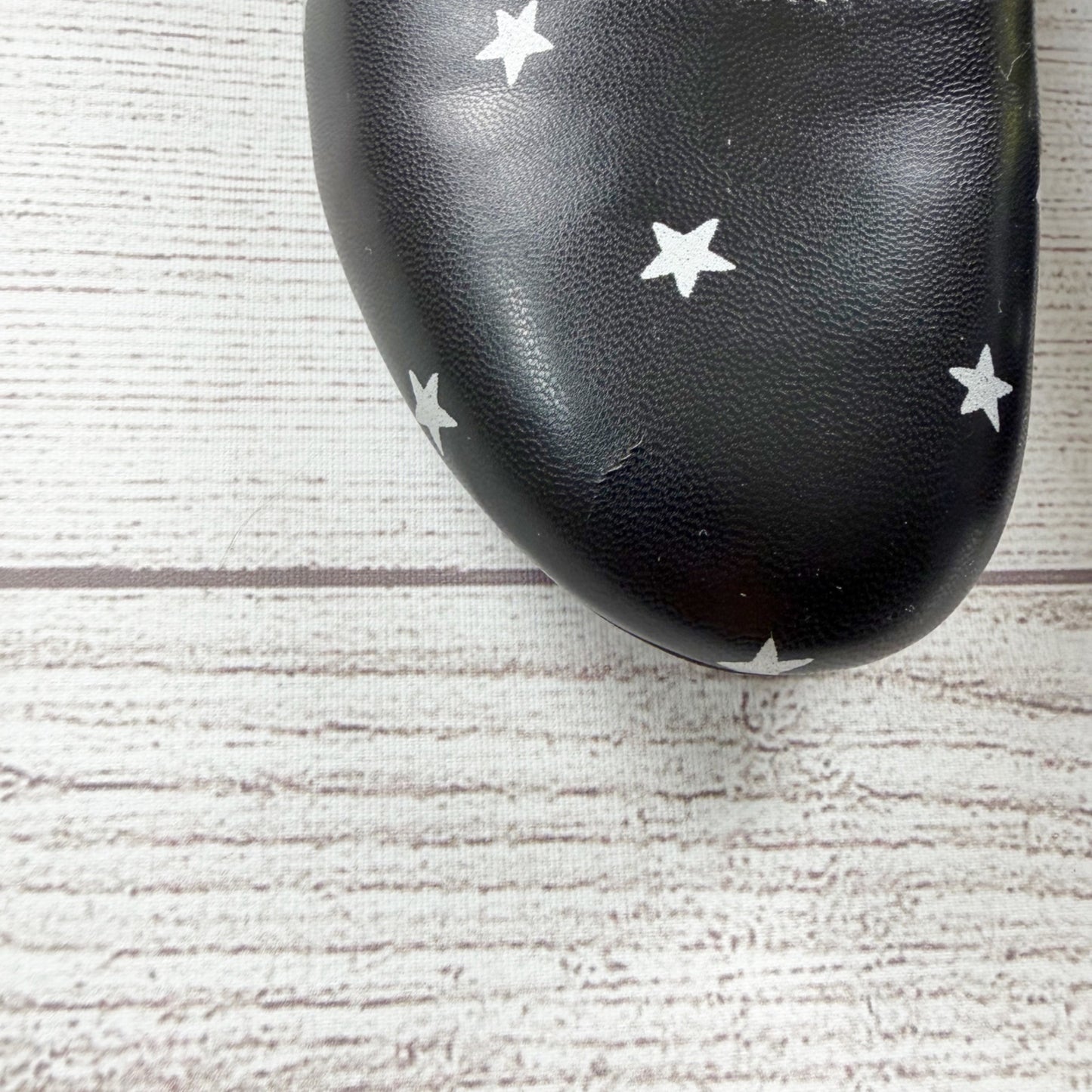 Gap Kids Girl Ballet Flats Black Silver Star Print Slip On Dress Shoes 1 Kid