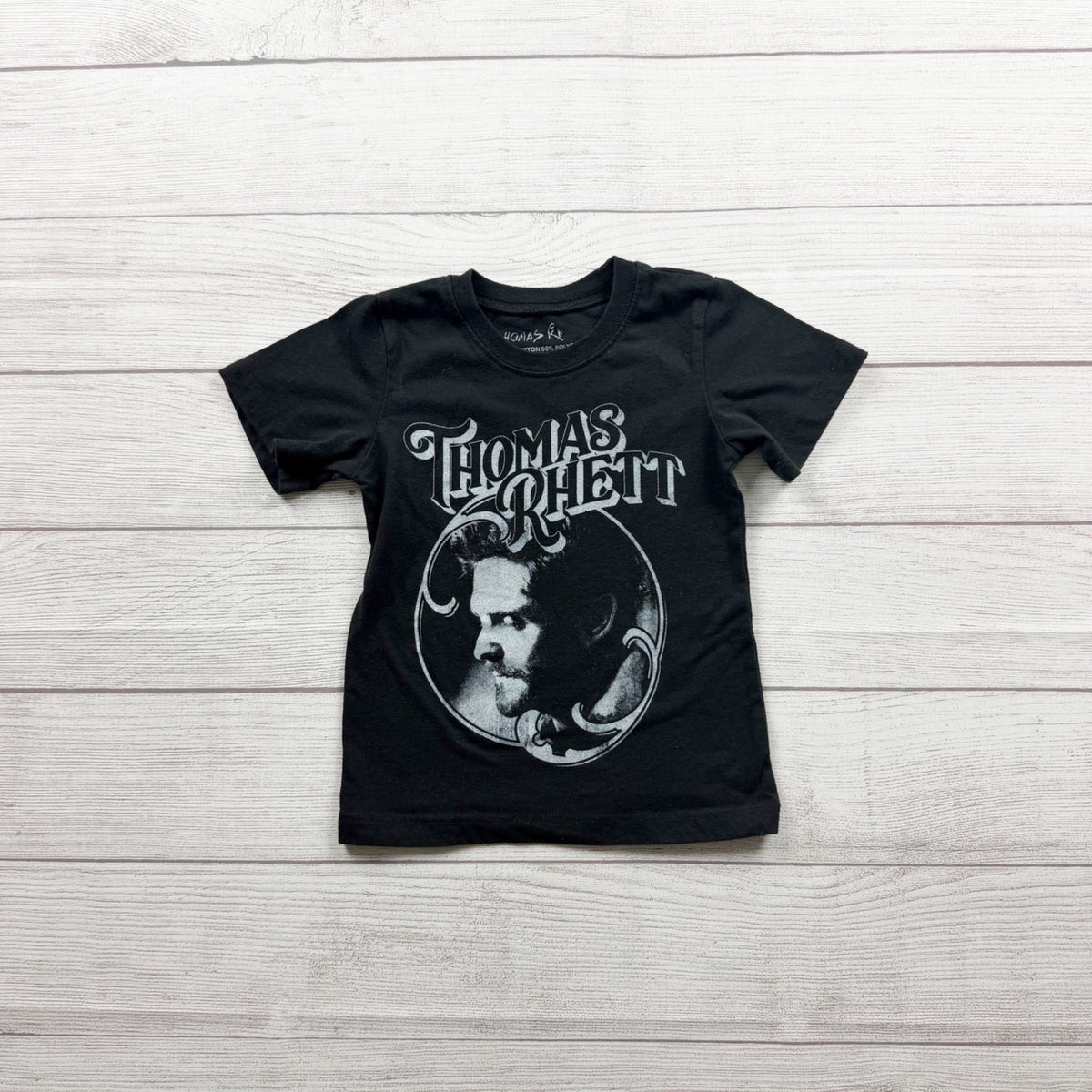 Thomas Rhett Graphic T-Shirt Black Short Sleeve Kids Soft Blend Casual 2T