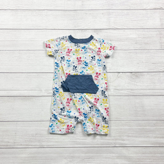 Disney Baby Mickey Mouse Romper Multicolor Print One Piece 18-24 Months