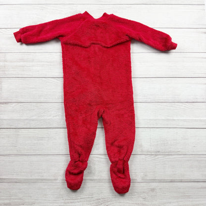 Footed Pajamas Red Fleece Footie Pajamas Zip Up One Piece Sleeper 12-18 Months