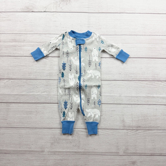 Moon And Back By Hanna Andersson Baby Sleeper Polar Bear Print 0-3 Months