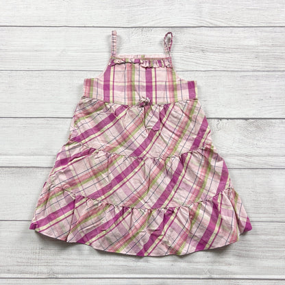 Genuine Kids From OshKosh Pink Plaid Tiered Ruffle Cotton Sundress 3T