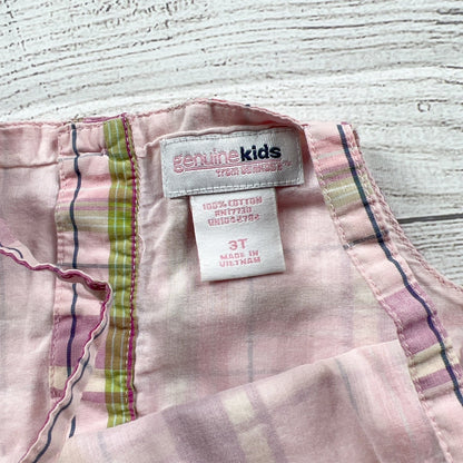 Genuine Kids From OshKosh Pink Plaid Tiered Ruffle Cotton Sundress 3T