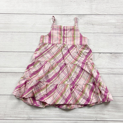 Genuine Kids From OshKosh Pink Plaid Tiered Ruffle Cotton Sundress 3T