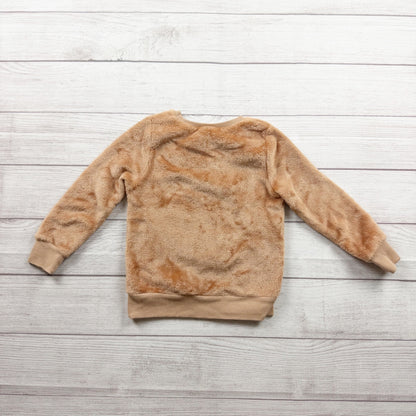 Bluey Kids Fuzzy Merry Christmas Pullover Crewneck Sweatshirt Brown Polyester 5T