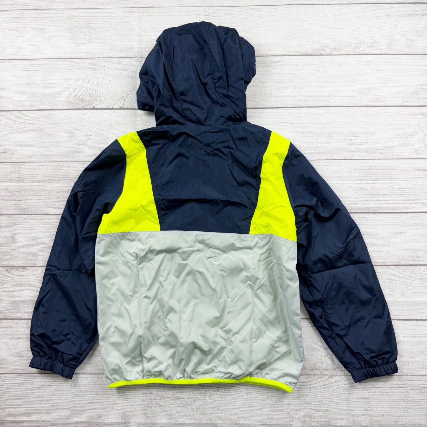 Champion Hooded Windbreaker Jacket Navy Neon Mesh Lined NWT M 10-12