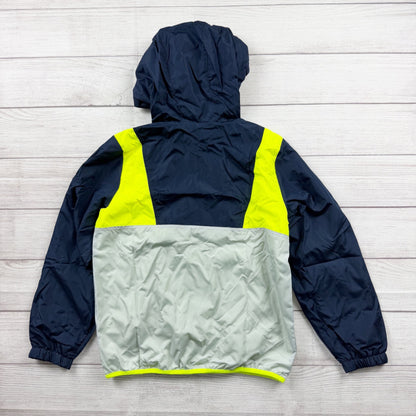 Champion Hooded Windbreaker Jacket Navy Neon Mesh Lined NWT M 10-12