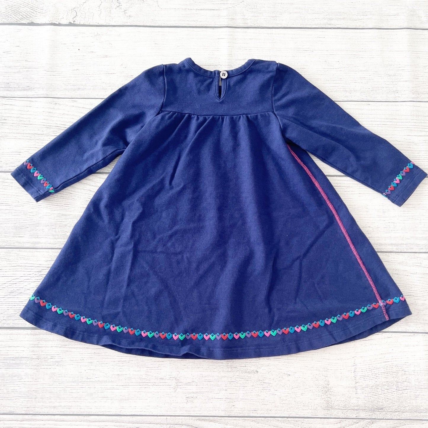 Pink Chicken Baby Girl Dress Embroidered Boho Folk Print Swing 6-12 Months