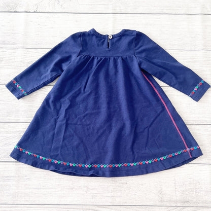 Pink Chicken Baby Girl Dress Embroidered Boho Folk Print Swing 6-12 Months