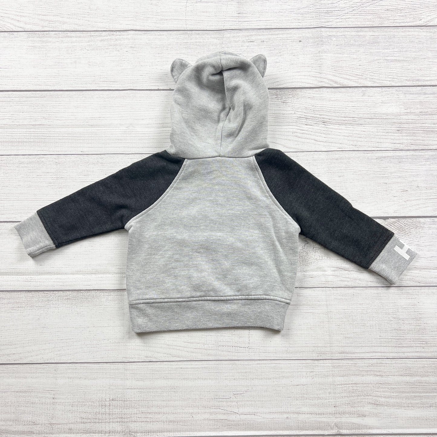 Dr Seuss Baby Hoodie Cat In The Hat Graphic Gray Black Ears 9-12 Months