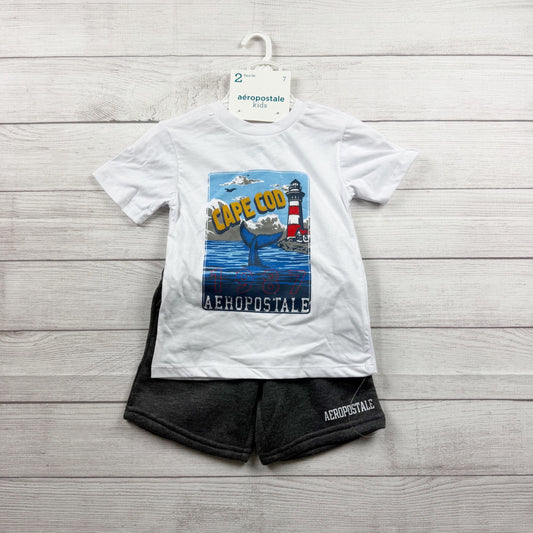 Aeropostale Kids Boys 2-Piece Outfit Set Cape Cod Graphic Tee + Shorts NWT 7