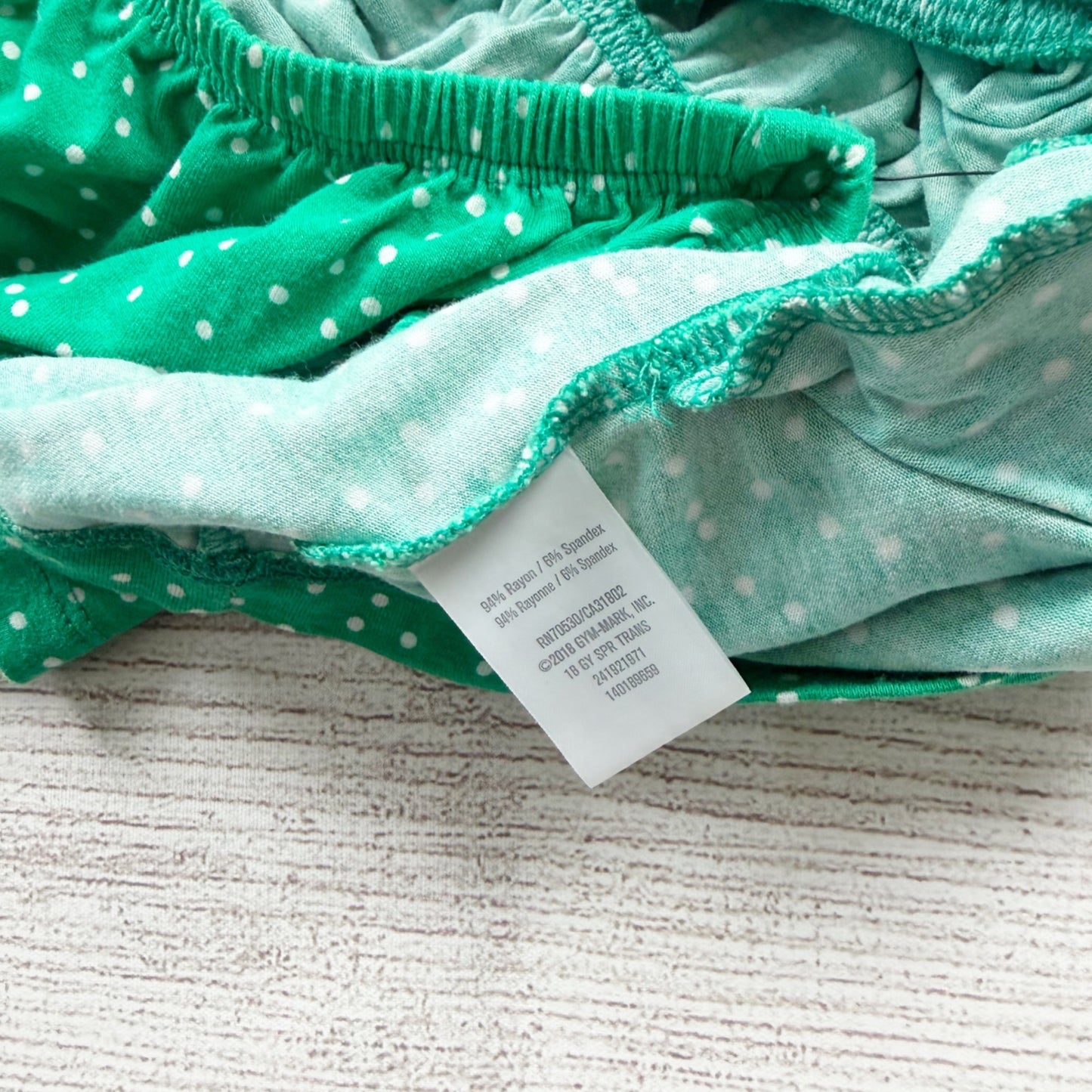 Gymboree Baby Girl Green Polka Dot Dress Set Bloomers Long Sleeve 6-12 Months