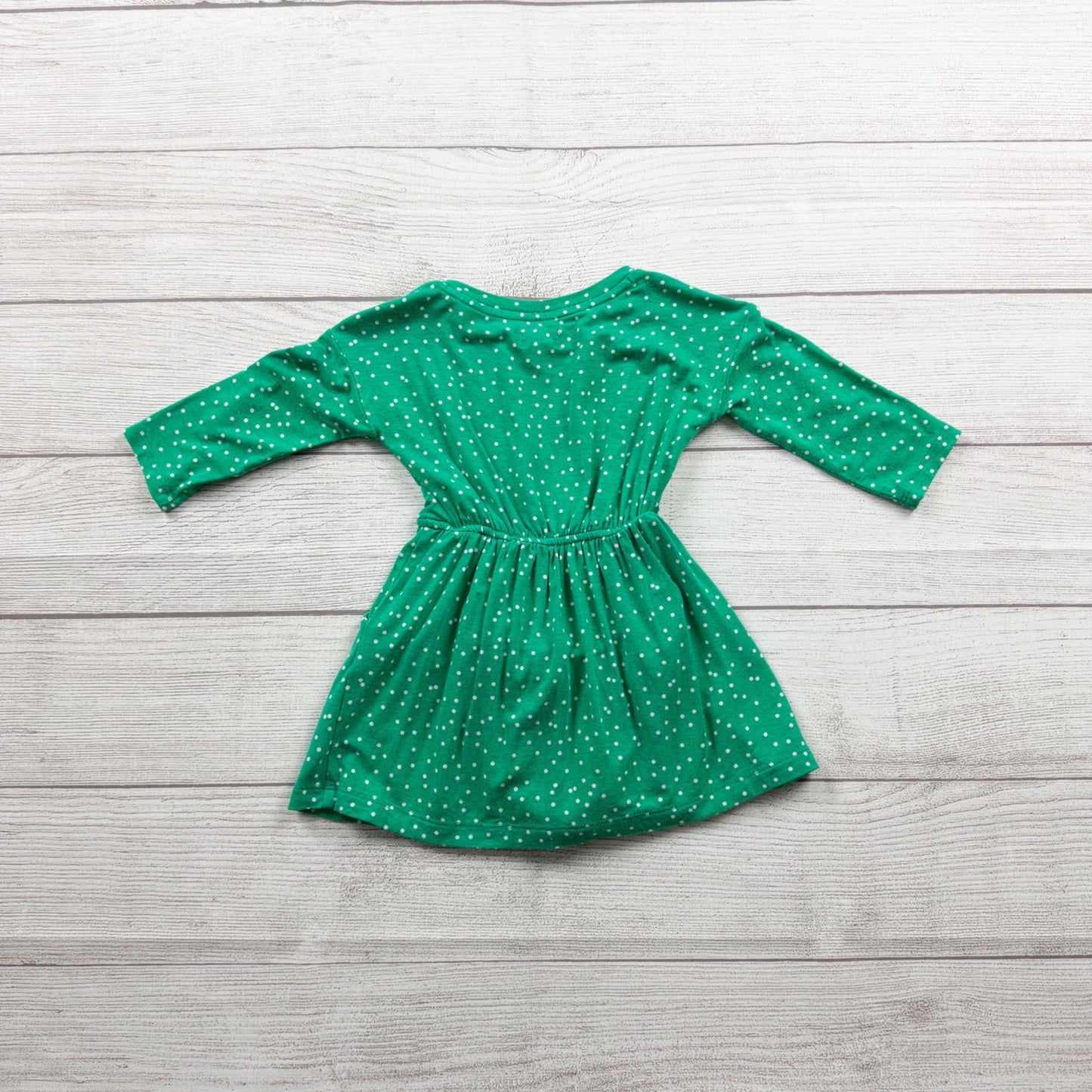 Gymboree Baby Girl Green Polka Dot Dress Set Bloomers Long Sleeve 6-12 Months