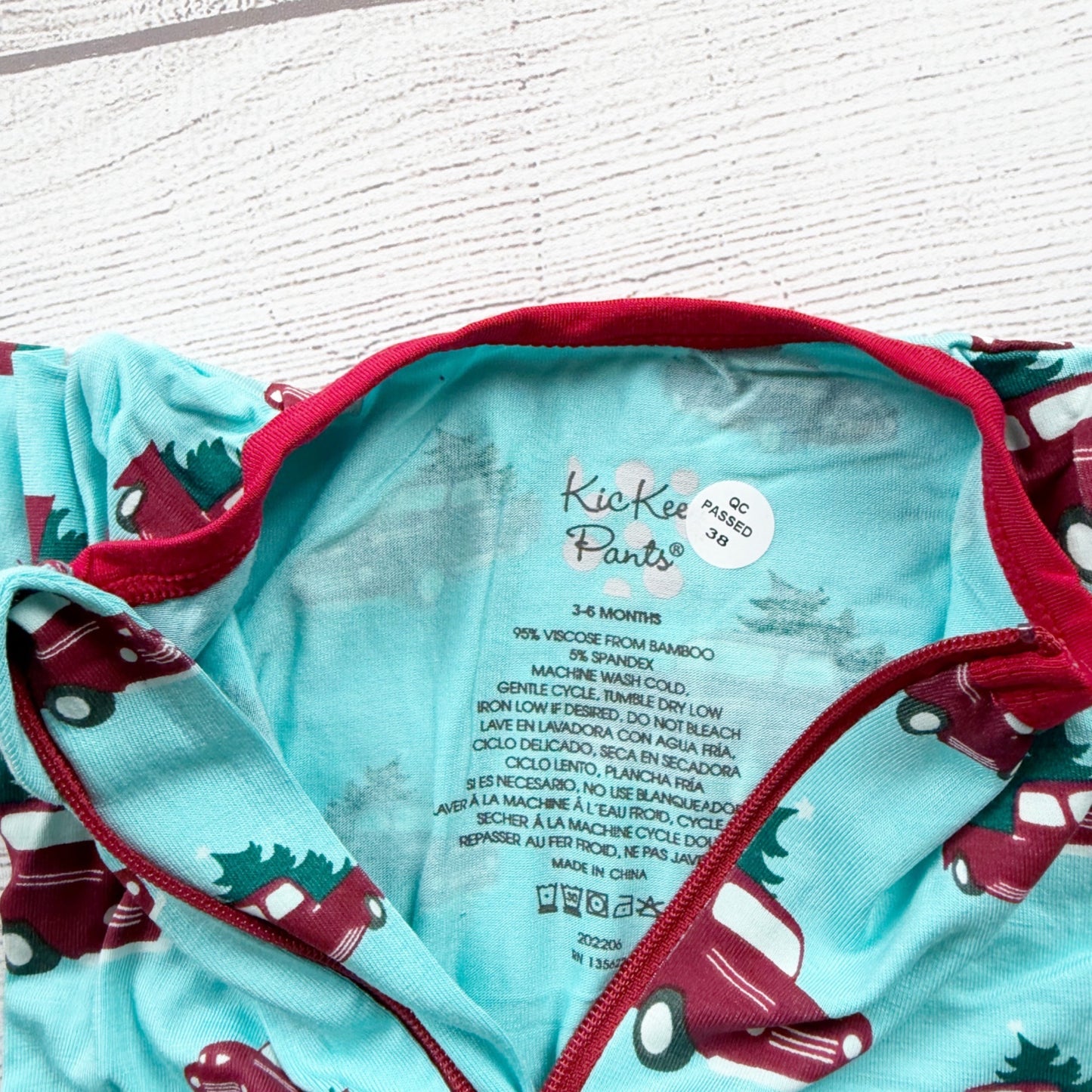 Kickee Pants Holiday Footie Pajamas Cars Tree Print NWT 3-6 Months