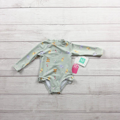 Disney Baby Long Sleeve UPF 50+ Green Winnie The Pooh Swimsuit NWT 3-6 Months