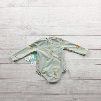 Disney Baby Long Sleeve UPF 50+ Green Winnie The Pooh Swimsuit NWT 3-6 Months