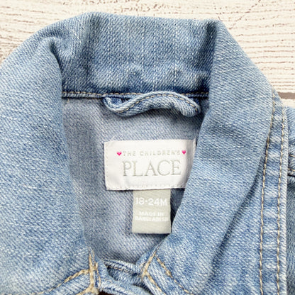 Children’s Place Toddler Girls Denim Jacket Light Wash Snap Front 18-24 Months