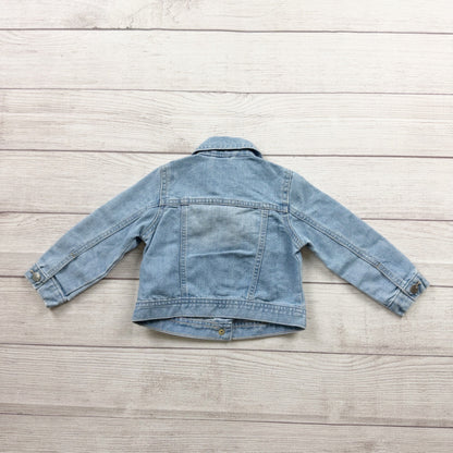 Children’s Place Toddler Girls Denim Jacket Light Wash Snap Front 18-24 Months