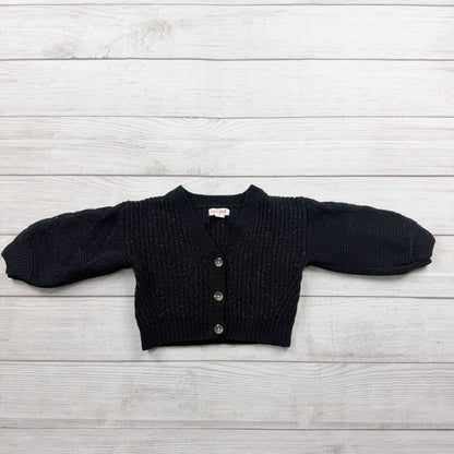 Cat & Jack Toddler Girls Black Sparkle Cardigan Sweater Knit Shrug 2T