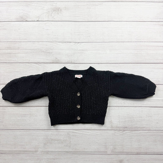 Cat & Jack Toddler Girls Black Sparkle Cardigan Sweater Knit Shrug 2T