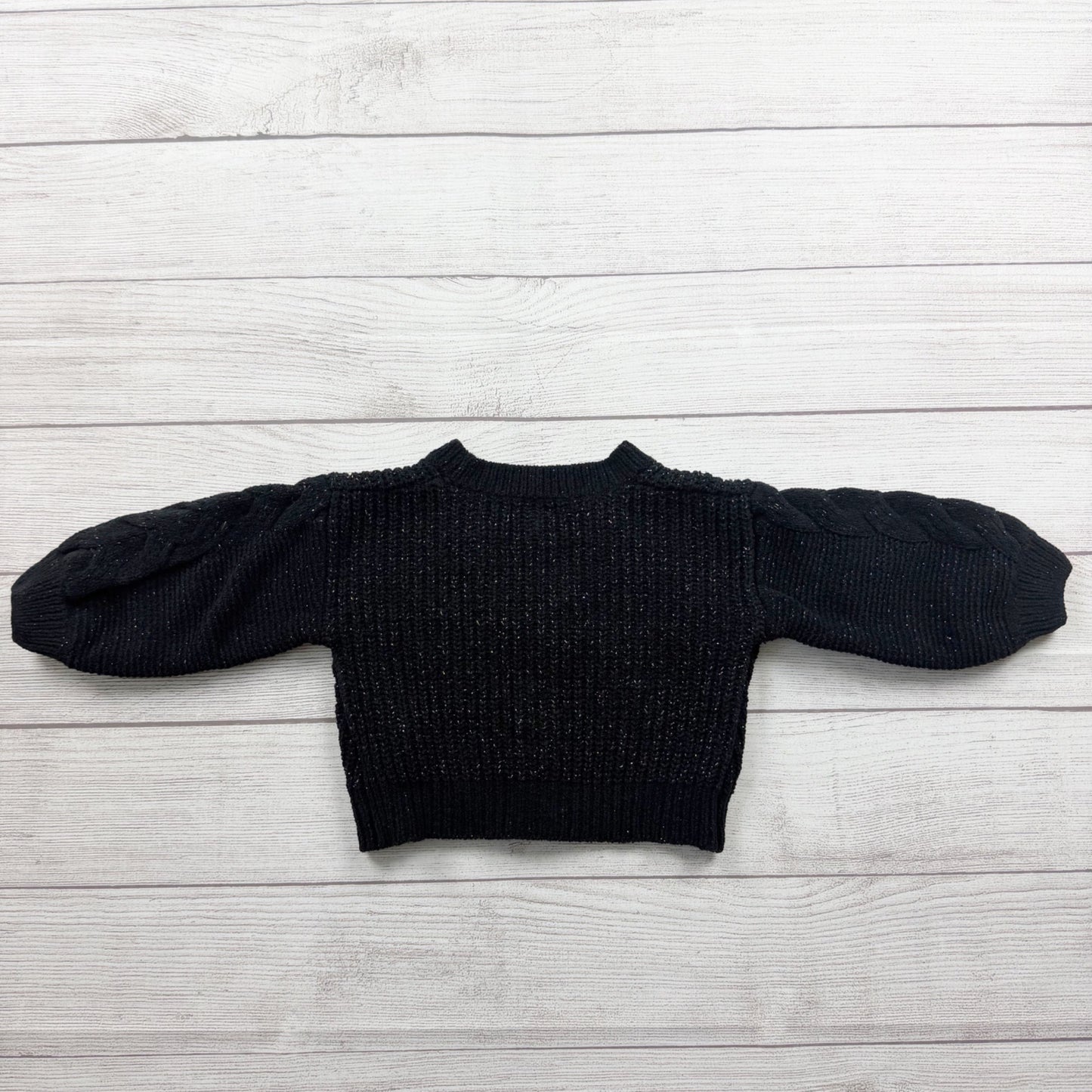 Cat & Jack Toddler Girls Black Sparkle Cardigan Sweater Knit Shrug 2T