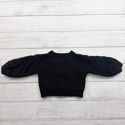 Cat & Jack Toddler Girls Black Sparkle Cardigan Sweater Knit Shrug 2T