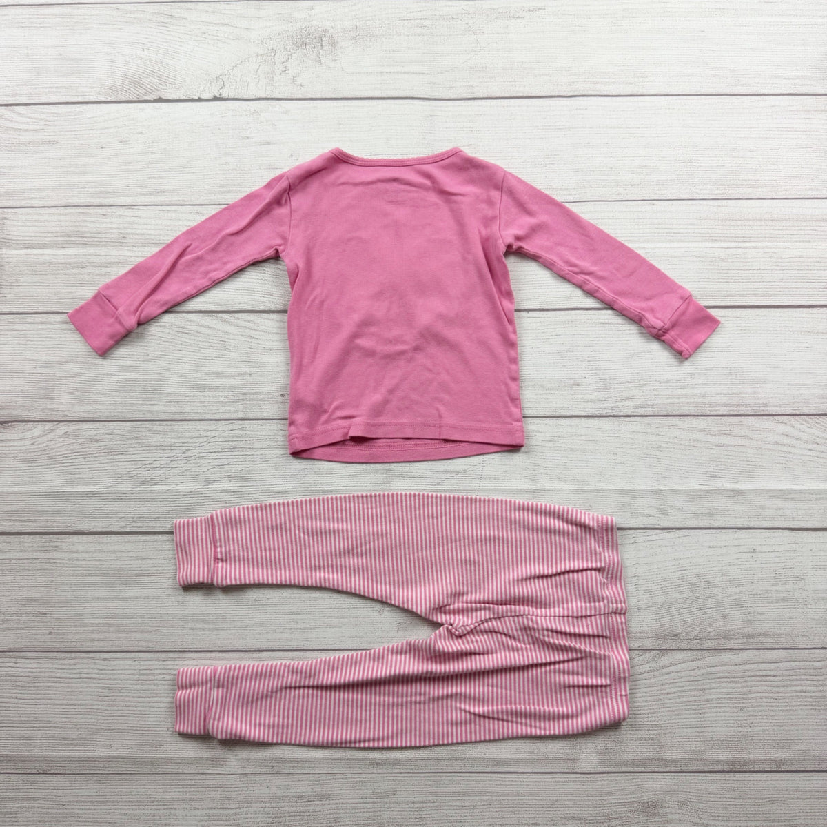 Carter's 2 Piece Pink Sloth Pajama Set Long Sleeve Top Striped Pants 2T