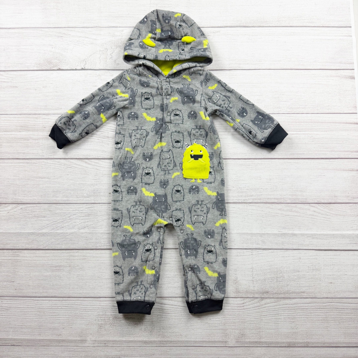 Just One You Carter's Fleece Hooded Monster Romper 9-12 Months