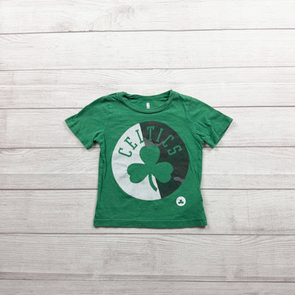 Boston Celtics NBA Kids Logo Graphic T Shirt Green Short Sleeve Cotton 2T