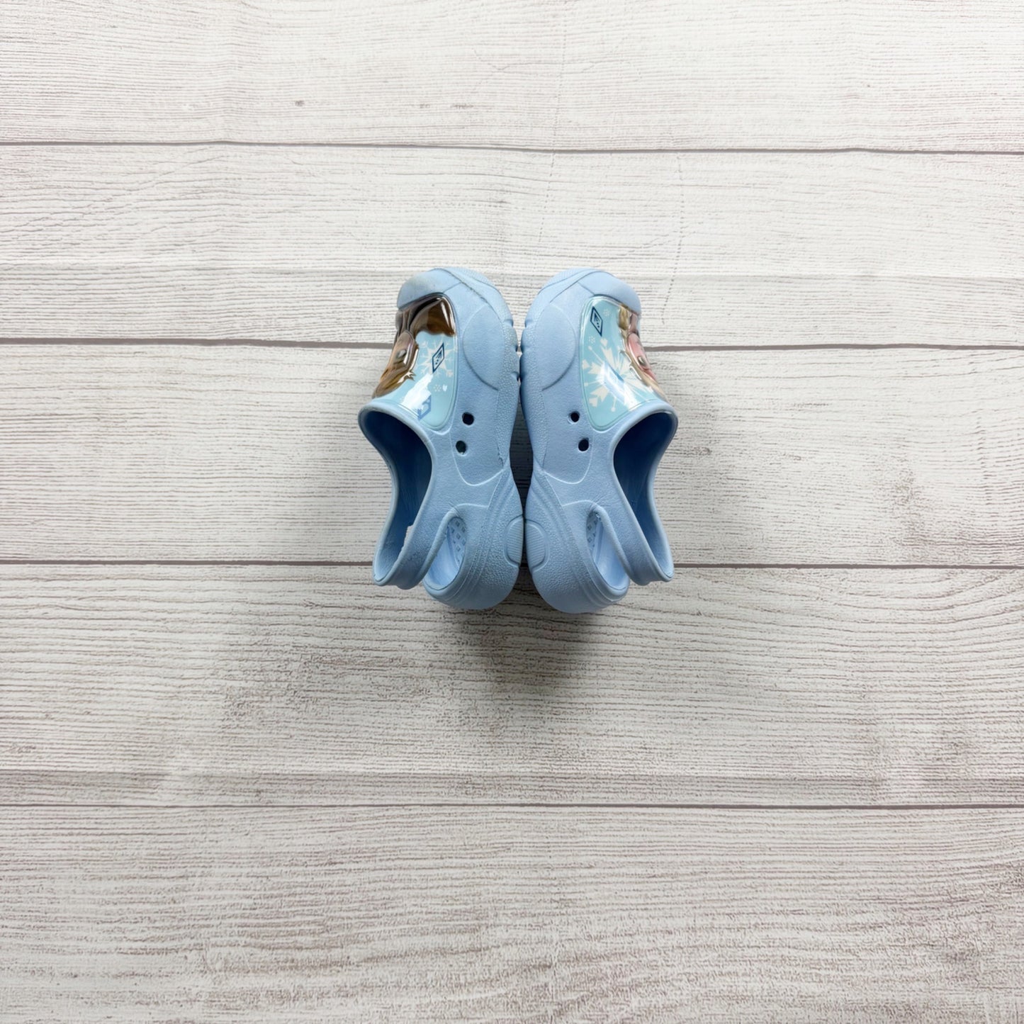 Disney Frozen Toddler Girl Slip On Shoes Light Blue Anna Elsa Clogs 9-10