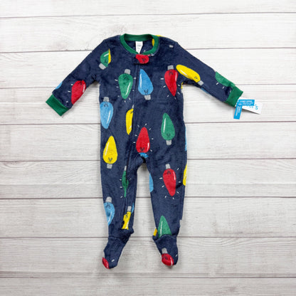 Carter’s Baby Fleece Christmas Lights Pajamas Sleeper Footed NWT 9-12 Months