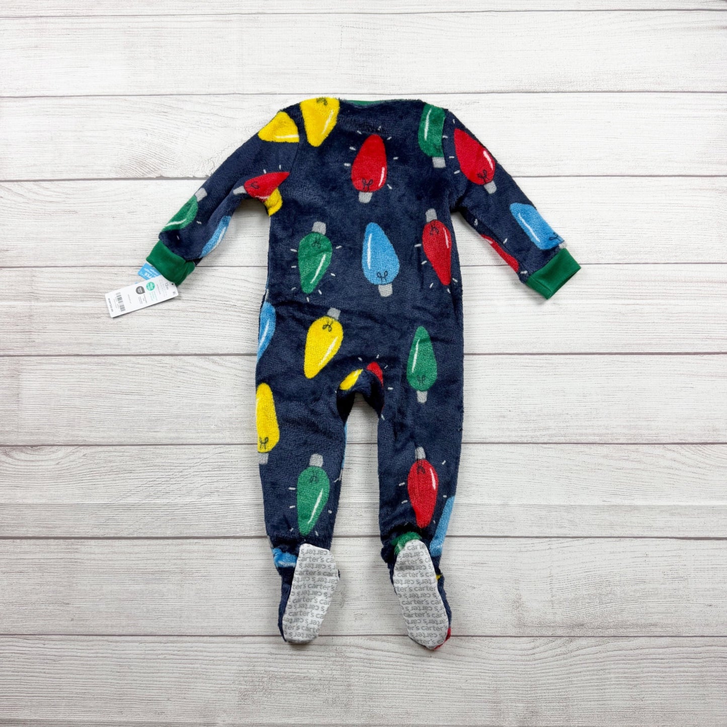 Carter’s Baby Fleece Christmas Lights Pajamas Sleeper Footed NWT 9-12 Months