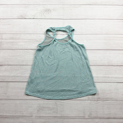 Shopkins Girls Gray Teal Striped Tank Top Graphic Print M 7-8