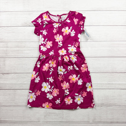 Carter's Floral Print Pink Dress Cotton Short Sleeve Lightweight 8