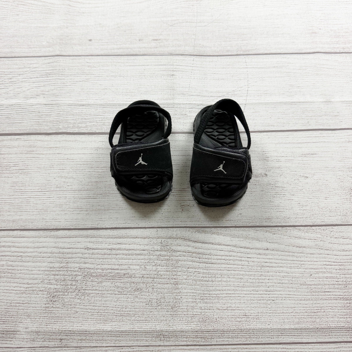 Air Jordan Kids Slide Sandals Black Adjustable Strap Comfortable Infant US 3
