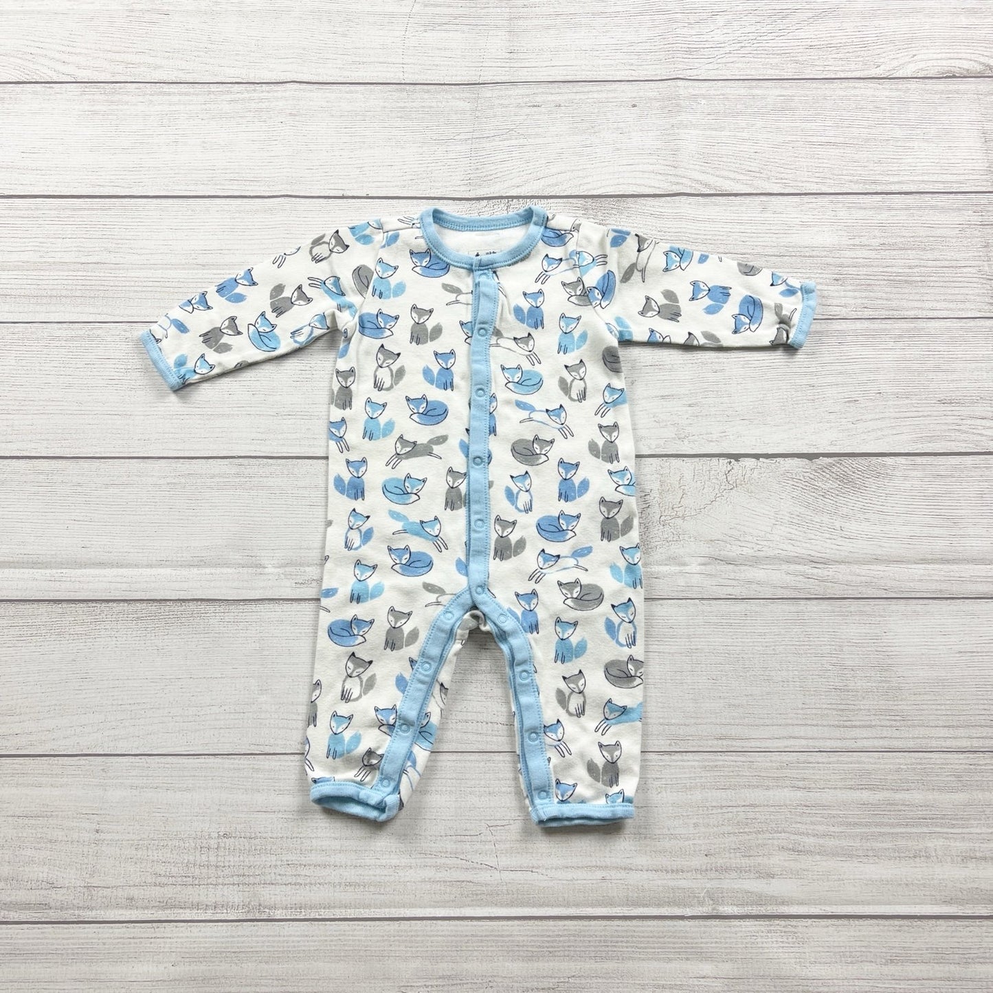 Baby Gap Infant Sleep Play One Piece Fox Print Snap 3-6 Months