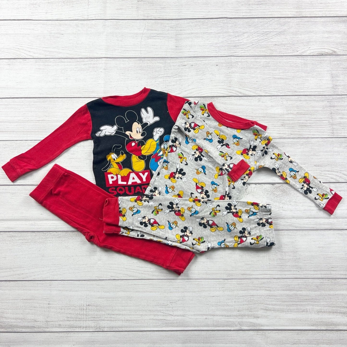 Disney Mickey Mouse Toddler Pajama Set Bundle Play Squad Long Sleeve 2T